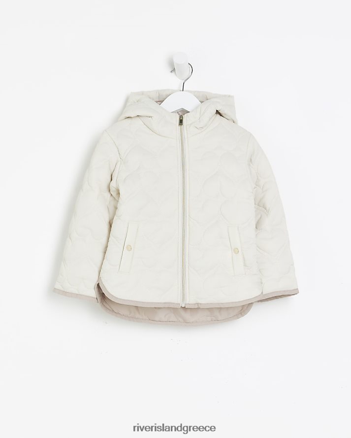 River Island ενδύματα κρέμα κορίτσια mg σακάκι με επένδυση καρδιάς B6N8X3594