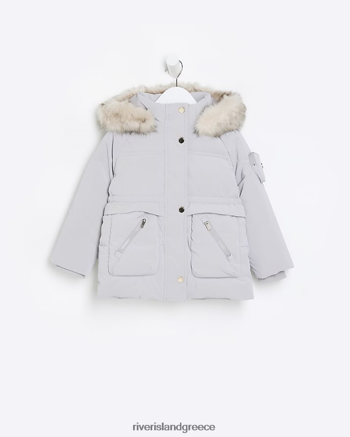 River Island ενδύματα γκρί κορίτσια mg με κουκούλα B6N8X3596