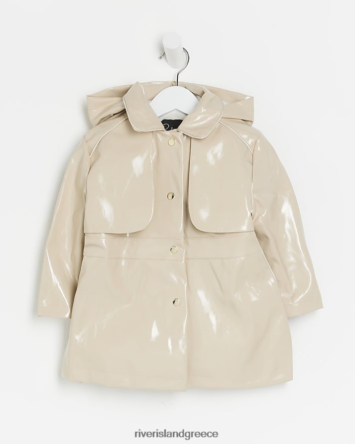 River Island ενδύματα μπεζ κορίτσια mg καμπαρντίνα με κουκούλα B6N8X6537