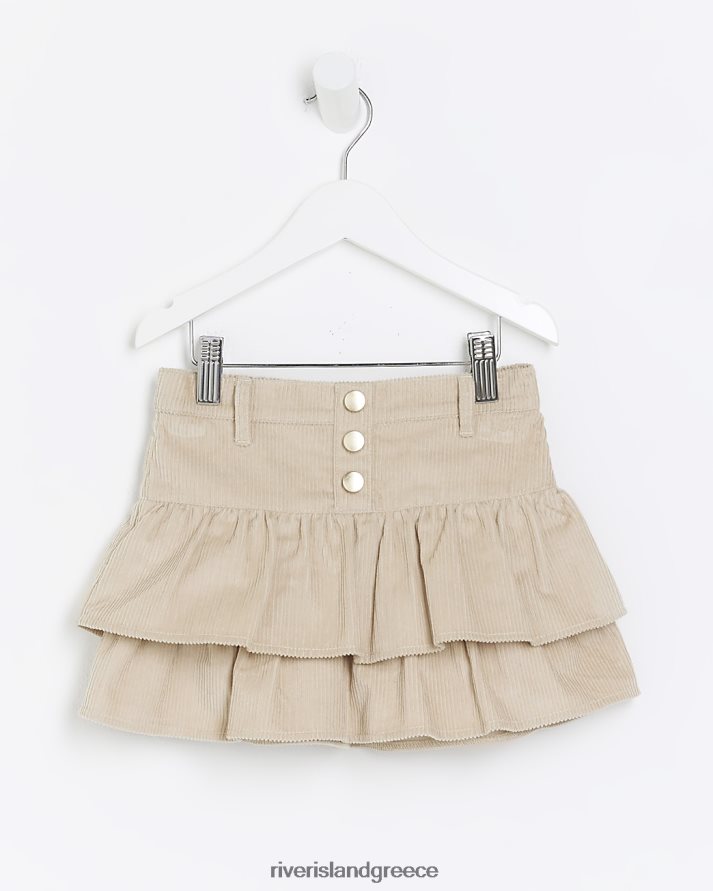 River Island ενδύματα πέτρα κορίτσια mg κλιμακωτή φούστα με στρίφωμα B6N8X6622