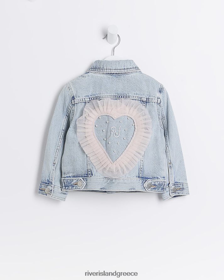 River Island ενδύματα μπλε κορίτσια mg διακοσμημένο τζιν μπουφάν B6N8X6688