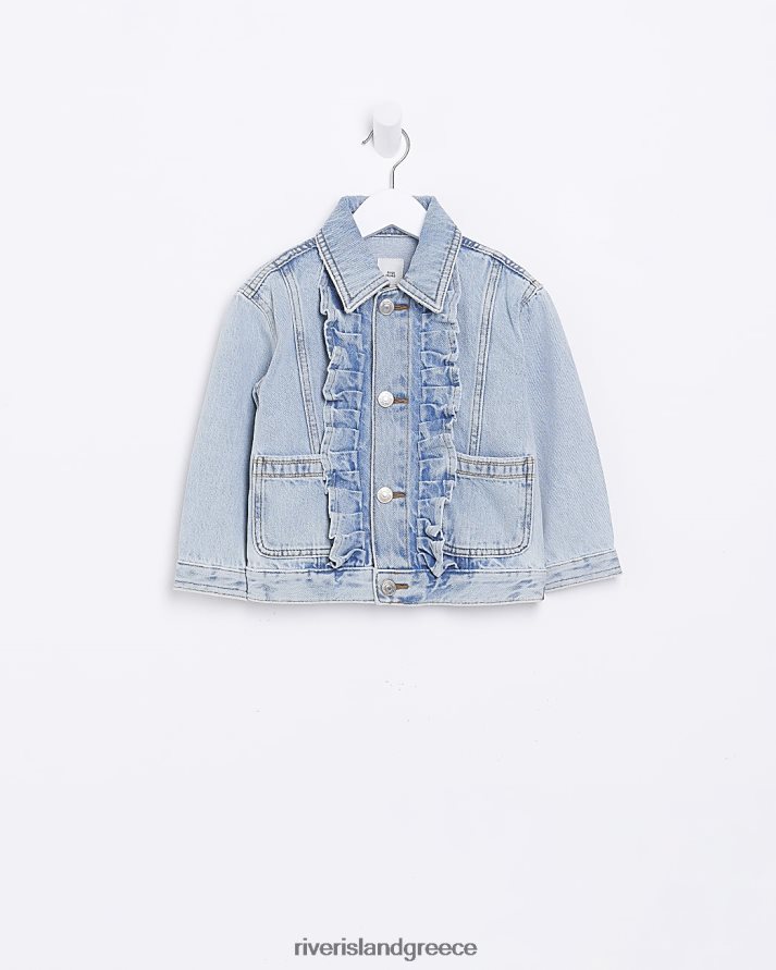 River Island ενδύματα μπλε κορίτσια mg τζιν μπουφάν B6N8X6697