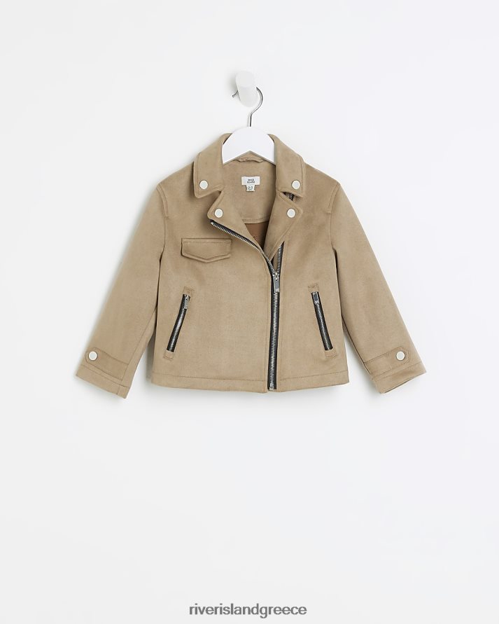 River Island ενδύματα μπεζ κορίτσια mg σουέντ τζάκετ biker B6N8X6657