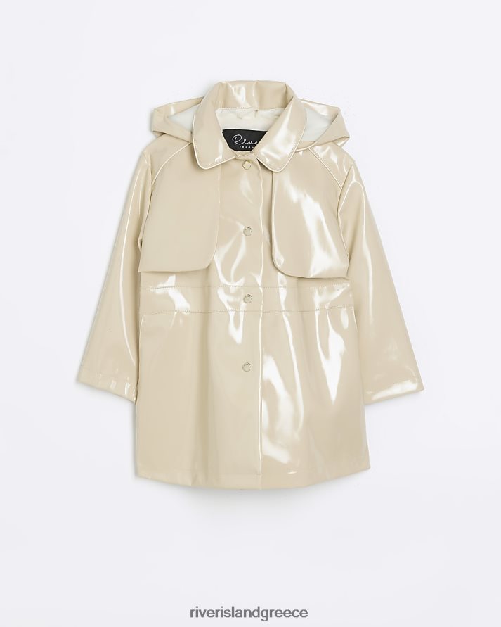 River Island ενδύματα μπεζ κορίτσια mg patent trench coat B6N8X6670