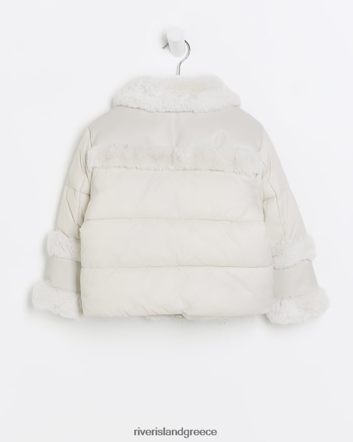 River Island ενδύματα κρέμα κορίτσια mg puffer aviator coat B6N8X6580