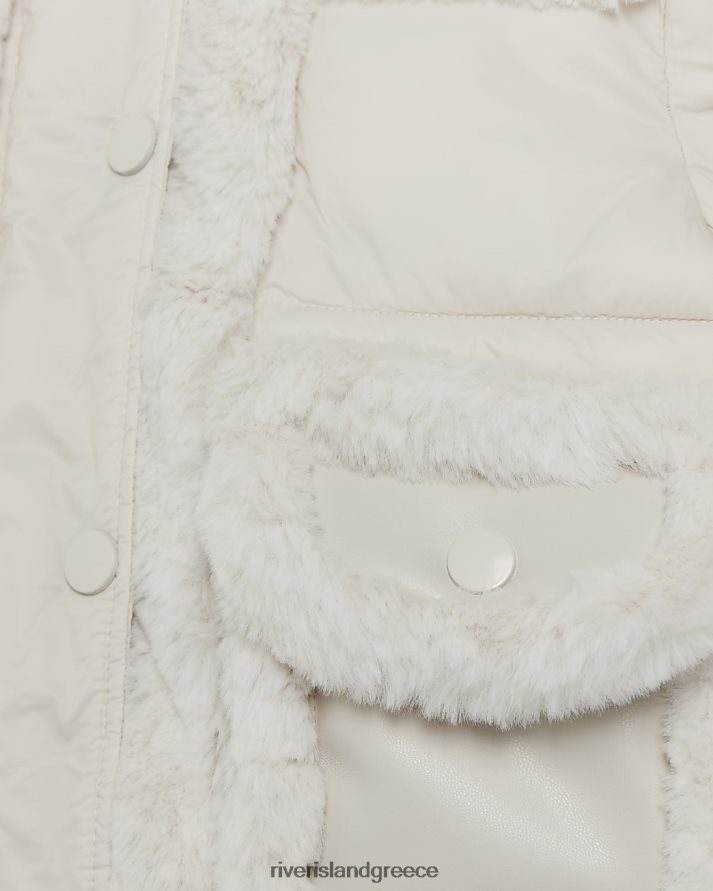 River Island ενδύματα κρέμα κορίτσια mg puffer aviator coat B6N8X6580