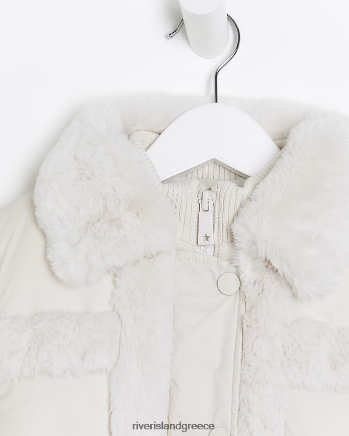 River Island ενδύματα κρέμα κορίτσια mg puffer aviator coat B6N8X6580