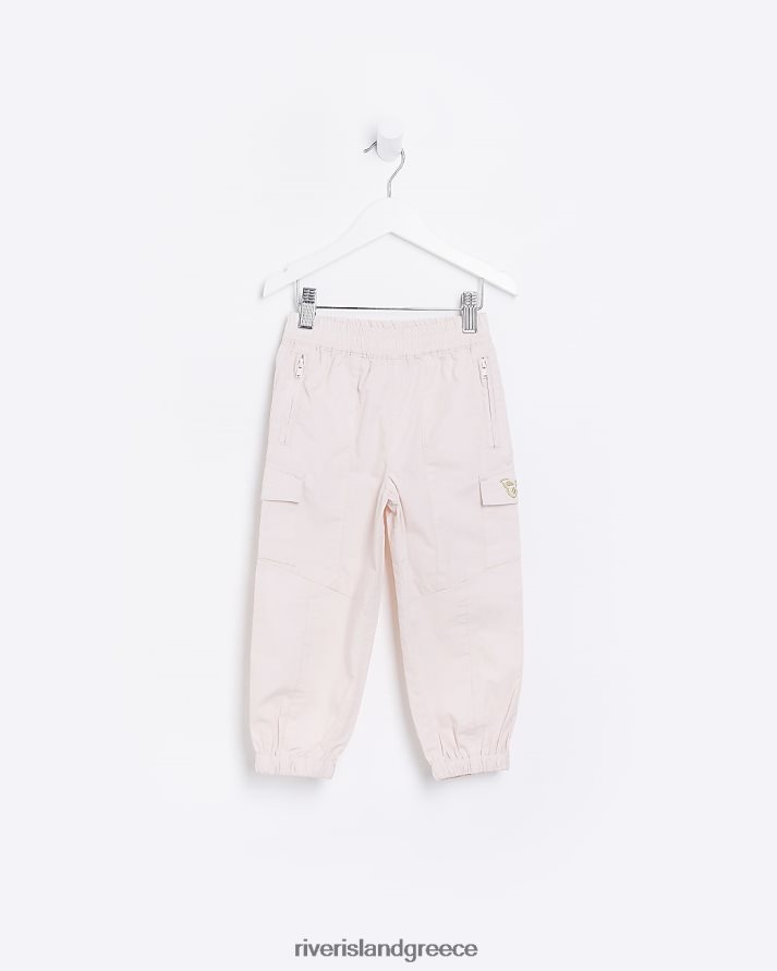 River Island ενδύματα ροζ κορίτσια mg κεντημένο cargo παντελόνι B6N8X3568