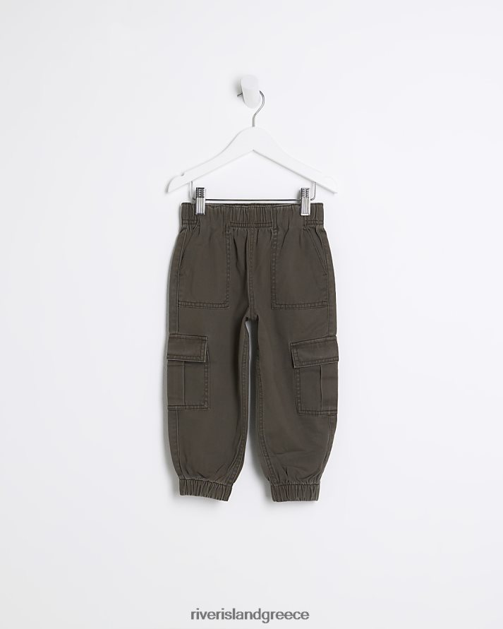 River Island ενδύματα χακί κορίτσια mg cargo παντελόνι με μανσέτες B6N8X6678