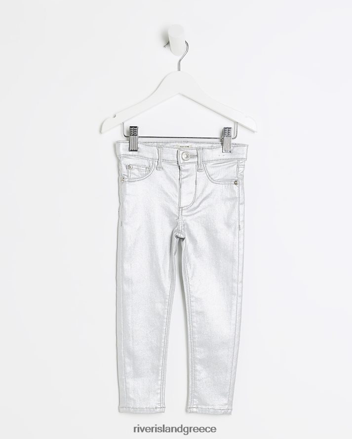 River Island ενδύματα ασήμι κορίτσια mg επικαλυμμένο στενό τζιν molly B6N8X6536