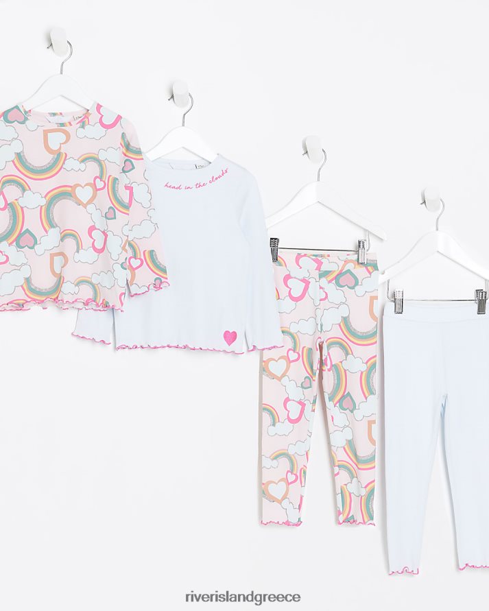 River Island ενδύματα ροζ κορίτσια mg ουράνιο τόξο πιτζάμα πολλαπλή συσκευασία B6N8X6733