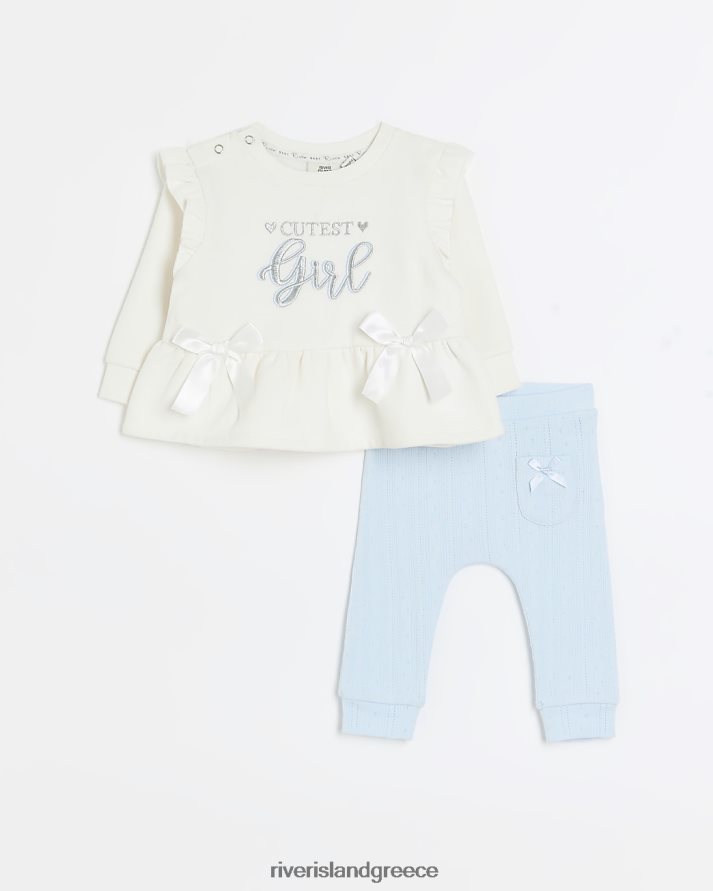 River Island ενδύματα μπλε κορίτσια bg κεντητό σετ πέπλουμ B6N8X6632