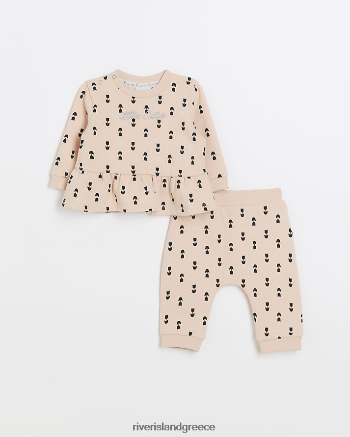 River Island ενδύματα ροζ κορίτσια bg σετ τοπ τουλίπα peplum B6N8X3536