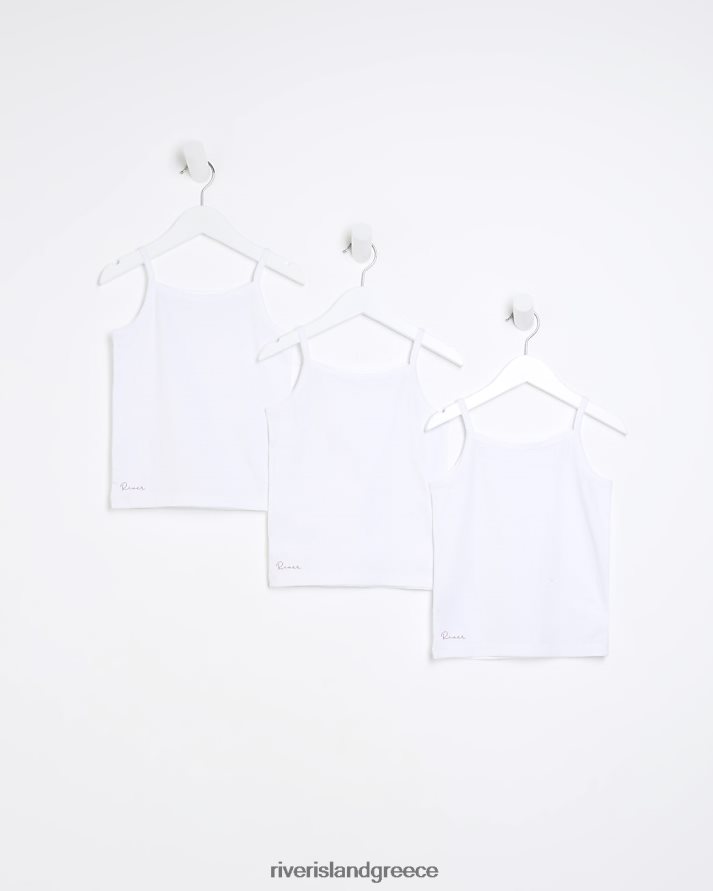 River Island ενδύματα άσπρο κορίτσια γιλέκο mg 3 συσκευασία B6N8X3607
