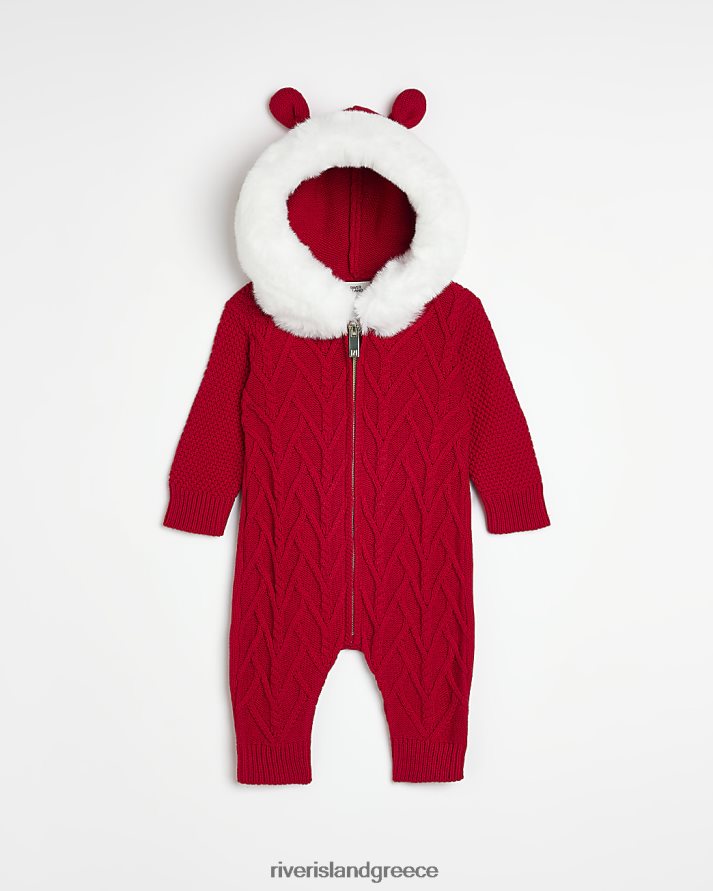 River Island ενδύματα το κόκκινο κορίτσια bb καλώδιο από ψεύτικη γούνα, πλεκτό όλα σε ένα B6N8X6603