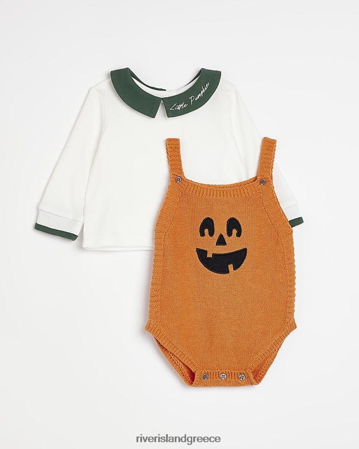 River Island ενδύματα πορτοκάλι κορίτσια bb κολοκύθα αποκριάτικη στολή romper B6N8X6708