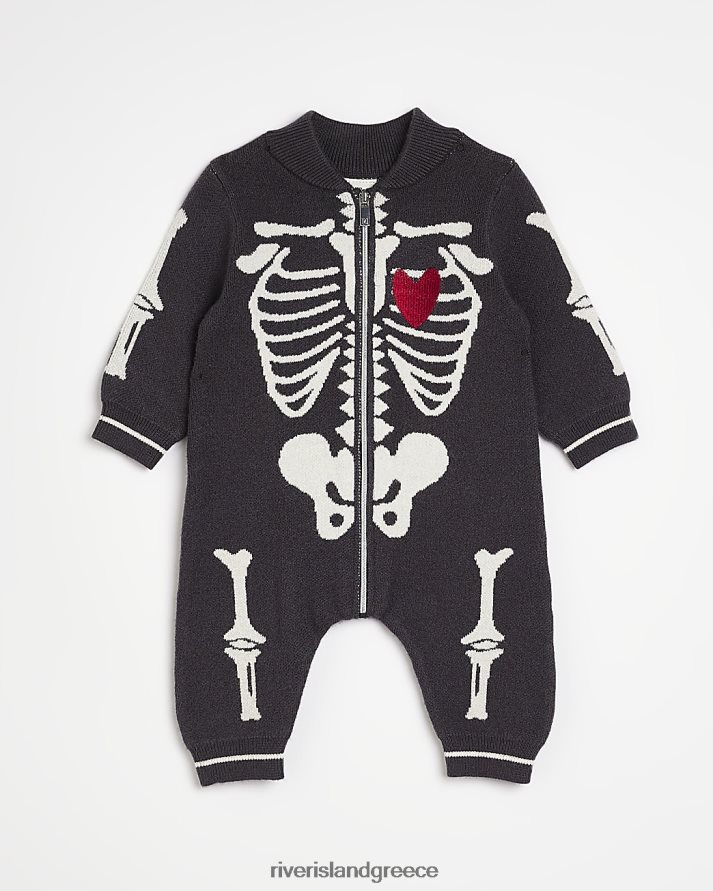 River Island ενδύματα μαύρος κορίτσια bb skeleton αποκριάτικο πλεκτό κορμάκι B6N8X6579