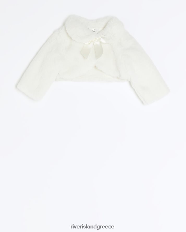 River Island ενδύματα άσπρο κορίτσια bg περίσταση μπολερό από ψεύτικη γούνα B6N8X6588