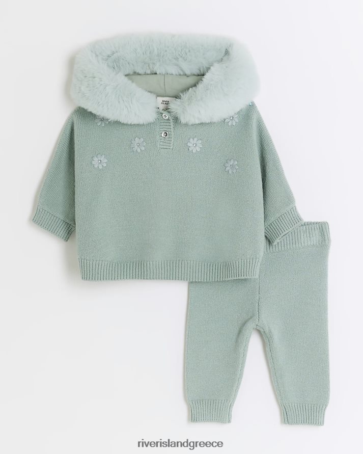 River Island ενδύματα πράσινος κορίτσια bg κεντητό σετ πόντσο B6N8X6623