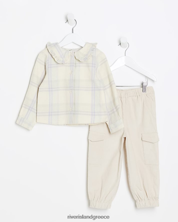 River Island ενδύματα πράσινος κορίτσια mg check μπλούζα και σετ φορτίου B6N8X6573