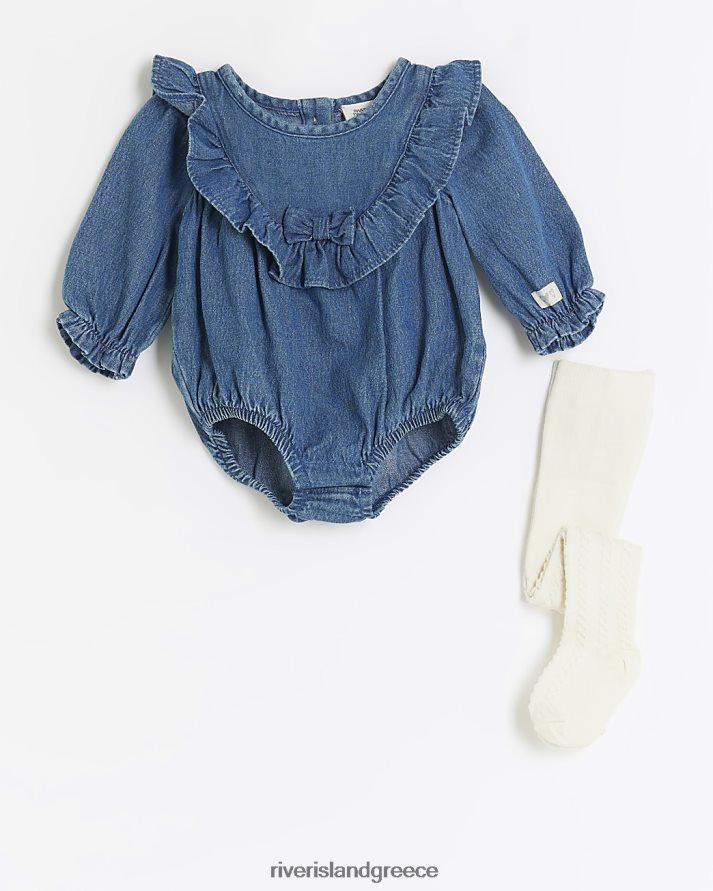 River Island ενδύματα μπλε κορίτσια Σετ τζιν romper και καλσόν bg B6N8X6604