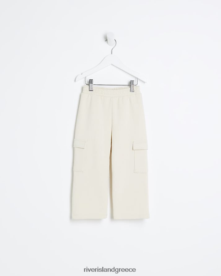 River Island ενδύματα κρέμα κορίτσια mg τζόγκερ φορτίου με φαρδύ πόδι B6N8X6683