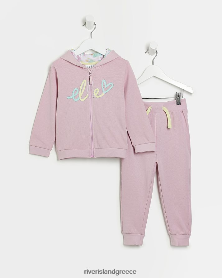 River Island ενδύματα ροζ κορίτσια mg elle στολή jogger καρδιάς B6N8X6766