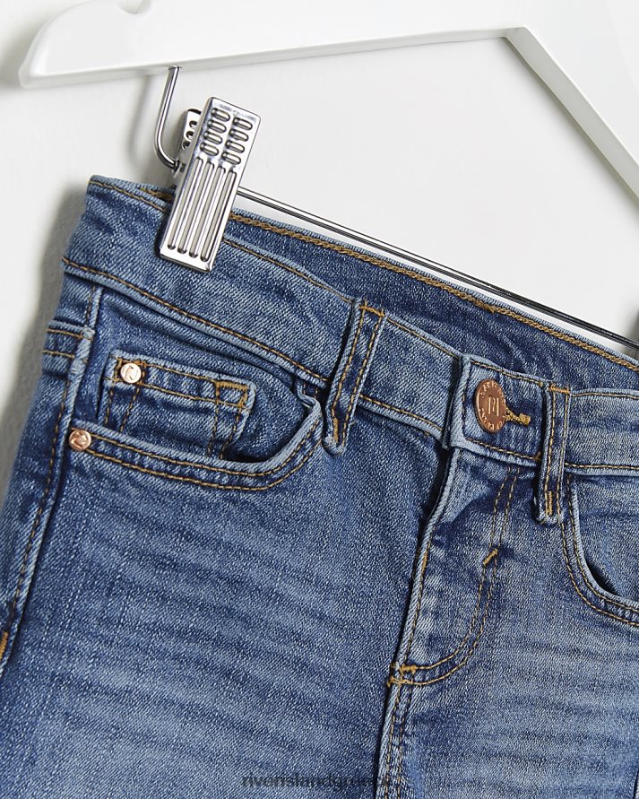 River Island ενδύματα μπλε κορίτσια mg amelie slim turn up τζιν B6N8X6716
