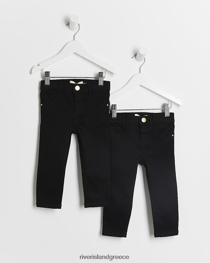 River Island ενδύματα μαύρος κορίτσια mg molly skinny τζιν 2 συσκευασίες B6N8X6712