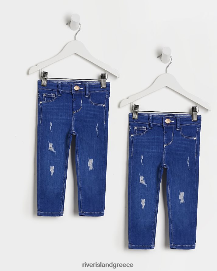 River Island ενδύματα μπλε κορίτσια mg skinny molly rip τζιν 2 συσκευασίες B6N8X6718