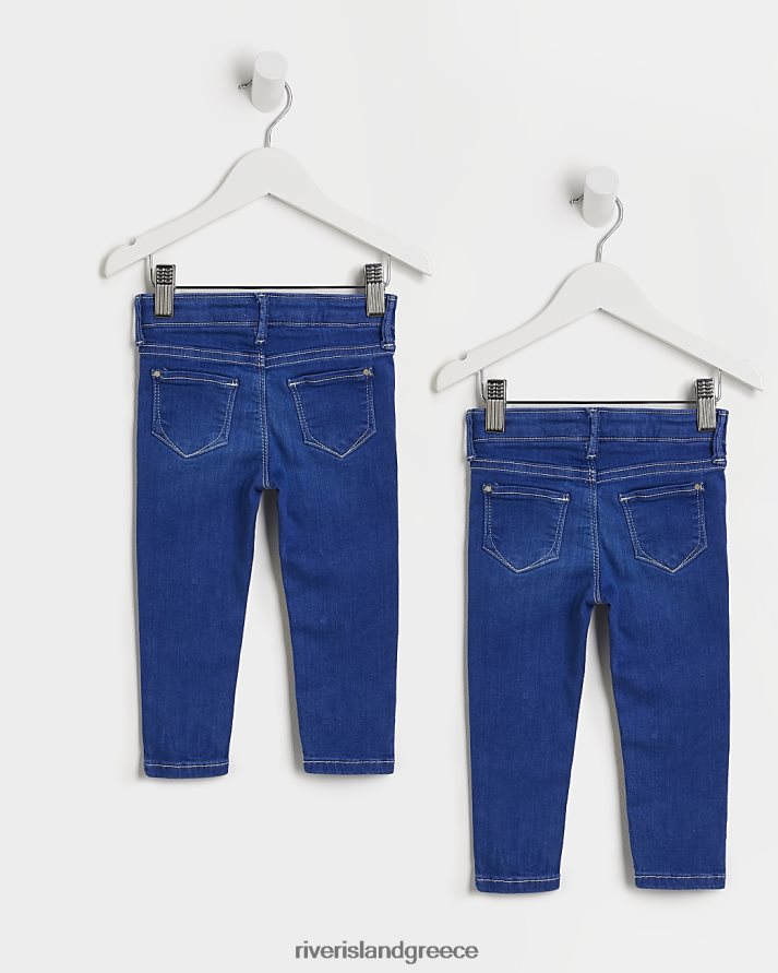 River Island ενδύματα μπλε κορίτσια mg skinny molly rip τζιν 2 συσκευασίες B6N8X6718