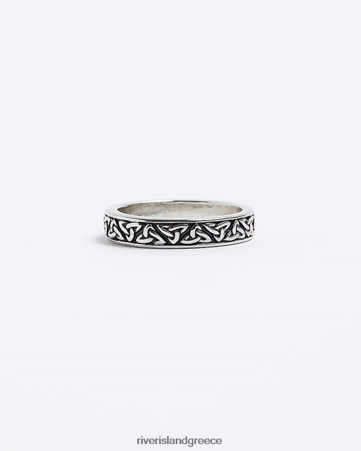 River Island αξεσουάρ ασήμι άνδρες χρώμα κελτικό δαχτυλίδι B6N8X5550