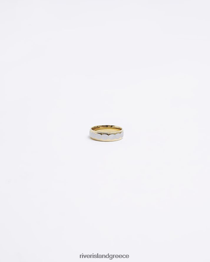 River Island αξεσουάρ χρυσός άνδρες δαχτυλίδι με φυσαλίδες χρώματος B6N8X5735