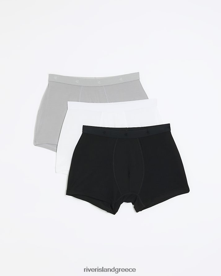 River Island αξεσουάρ γκρί άνδρες πολυσυσκευασία 3 μπαούλων modal ri B6N8X3036