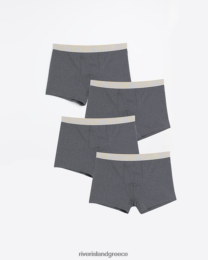 River Island αξεσουάρ γκρί άνδρες μεγάλη & ψηλή πολυσυσκευασία 4 ρι μπόξερ B6N8X3156