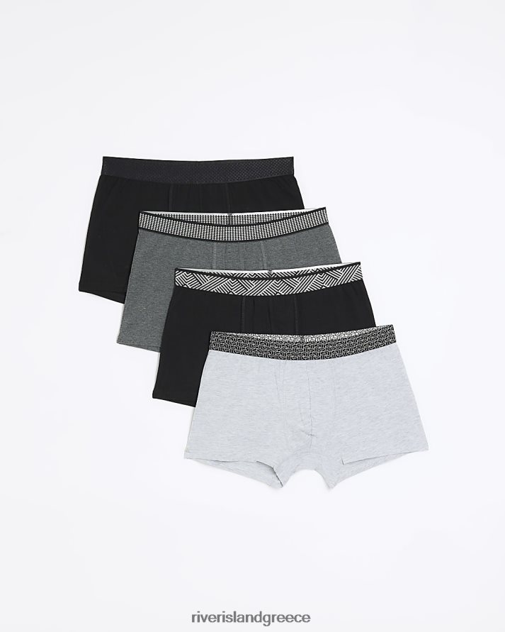 River Island αξεσουάρ μαύρος άνδρες γεωμετρική πολυσυσκευασία 4 μπαούλων B6N8X5520