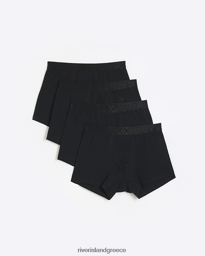 River Island αξεσουάρ μαύρος άνδρες πολυσυσκευασία 4 μονόγραμμα μπαούλων B6N8X5786