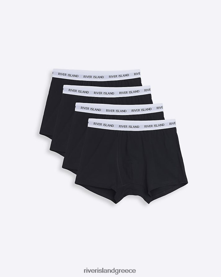 River Island αξεσουάρ μαύρος άνδρες πολυσυσκευασία 4 μπόξερ ri B6N8X3090