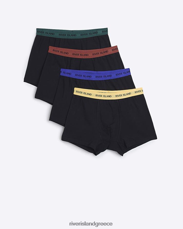 River Island αξεσουάρ μαύρος άνδρες πολυσυσκευασία 4 μπόξερ ri B6N8X3091