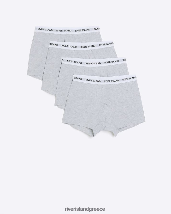 River Island αξεσουάρ γκρί άνδρες κανονική πολυσυσκευασία με 4 rib trunk B6N8X2888
