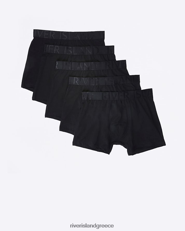 River Island αξεσουάρ μαύρος άνδρες πολυσυσκευασία με 5 μπόξερ με ζώνη ri B6N8X3123