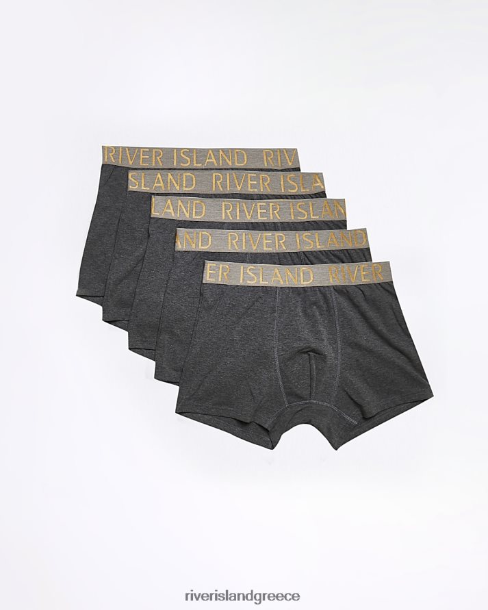 River Island αξεσουάρ γκρί άνδρες μεγάλα & ψηλά μπόξερ πολλαπλών συσκευασιών με ζώνη με ζώνη B6N8X5978
