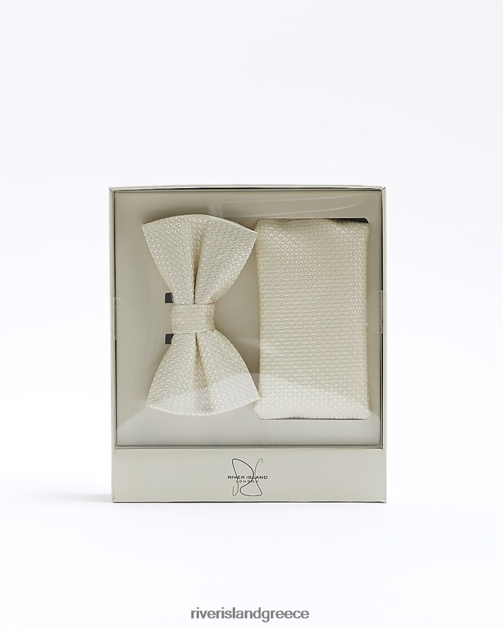 River Island αξεσουάρ άσπρο άνδρες παπιγιόν και κουτί δώρου B6N8X2632
