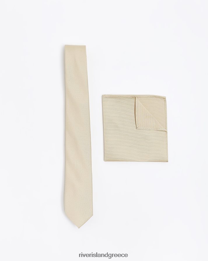 River Island αξεσουάρ εκρού άνδρες σετ γραβάτα και τσαντάκι B6N8X2711