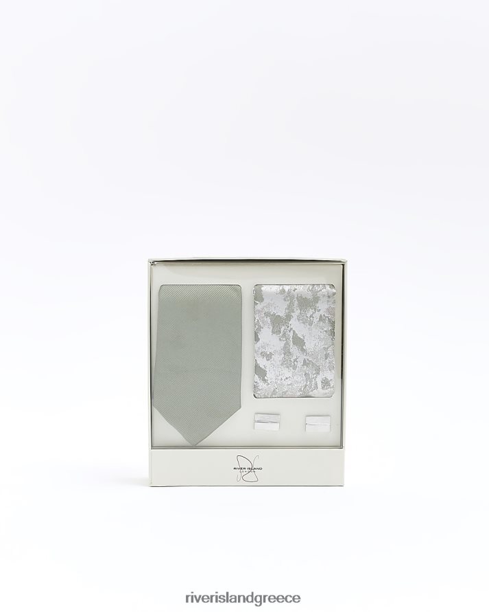 River Island αξεσουάρ πράσινος άνδρες Σετ δώρου φλοράλ γραβάτα B6N8X5761