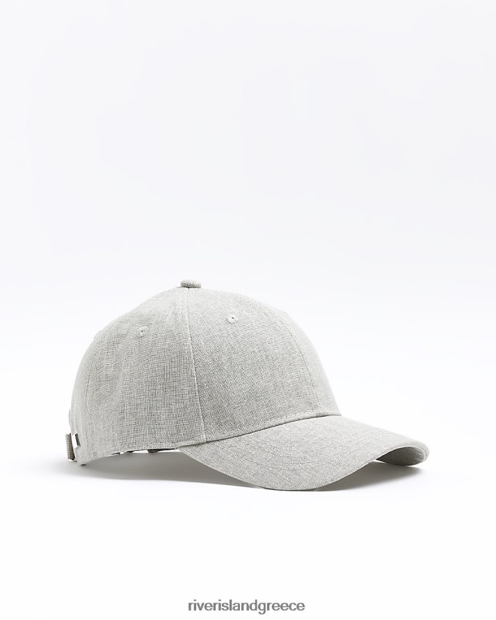 River Island αξεσουάρ γκρί άνδρες καπάκι από λινό μείγμα B6N8X3064
