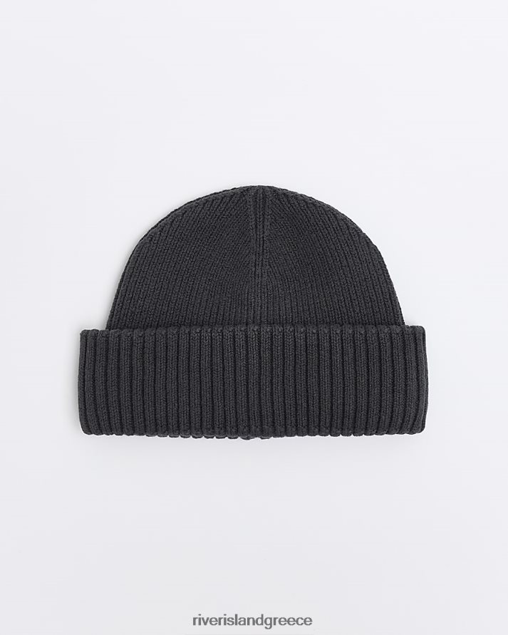 River Island αξεσουάρ γκρί άνδρες πλεκτό docker beanie B6N8X2874