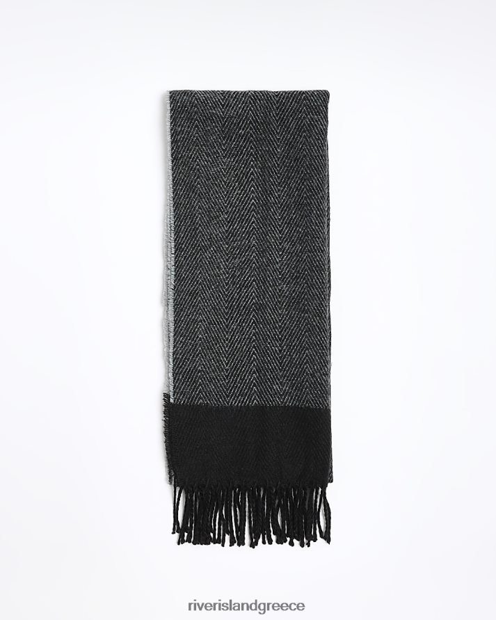 River Island αξεσουάρ μαύρος άνδρες μαντήλι ψαροκόκαλο B6N8X5649