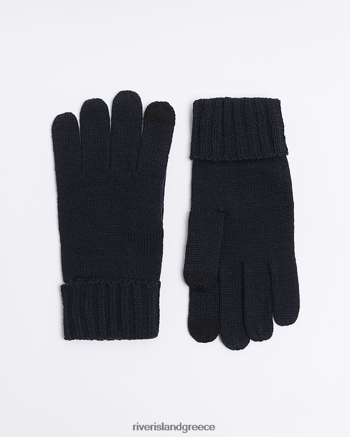 River Island αξεσουάρ ΠΟΛΕΜΙΚΟ ΝΑΥΤΙΚΟ άνδρες πλεκτά γάντια B6N8X2572