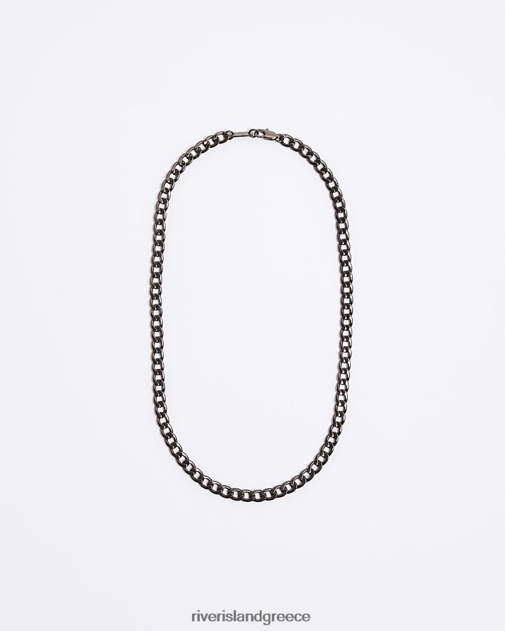 River Island αξεσουάρ καφέ άνδρες κολιέ με αλυσίδα B6N8X5547